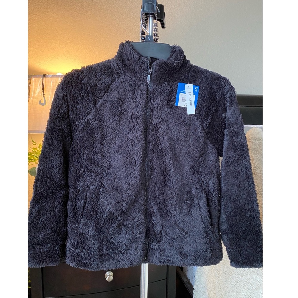 Arizona Jean Co Girl’s Faux Fur Sherpa Zip Front Jacket